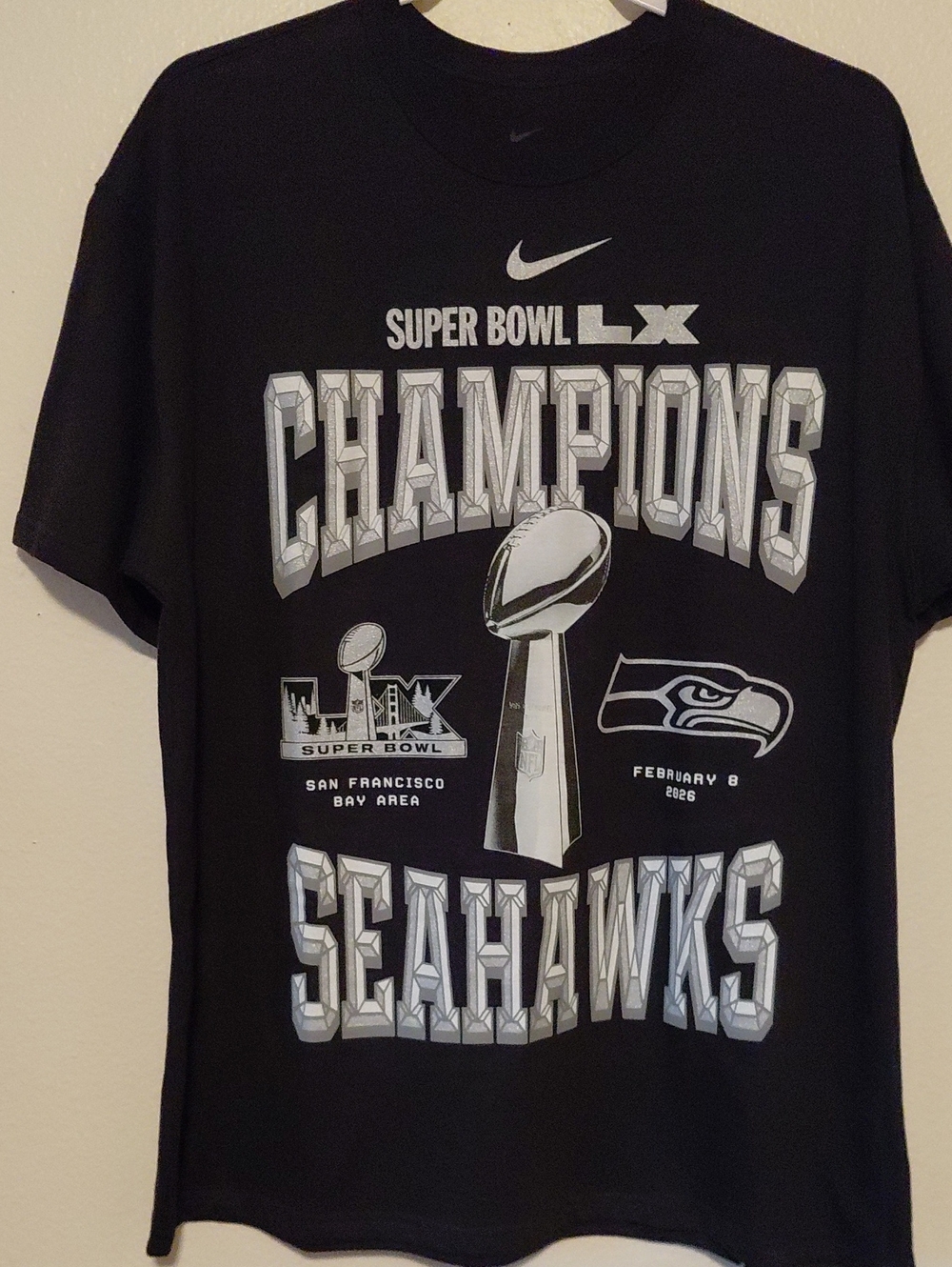 Nike Black Seahawks Super Bowl LIX Champions Tee